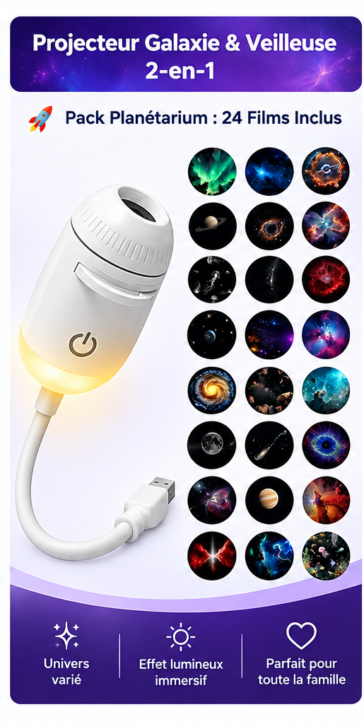 Projecteur AstroOrbit™ - Lampe Galaxie Spatiale HD